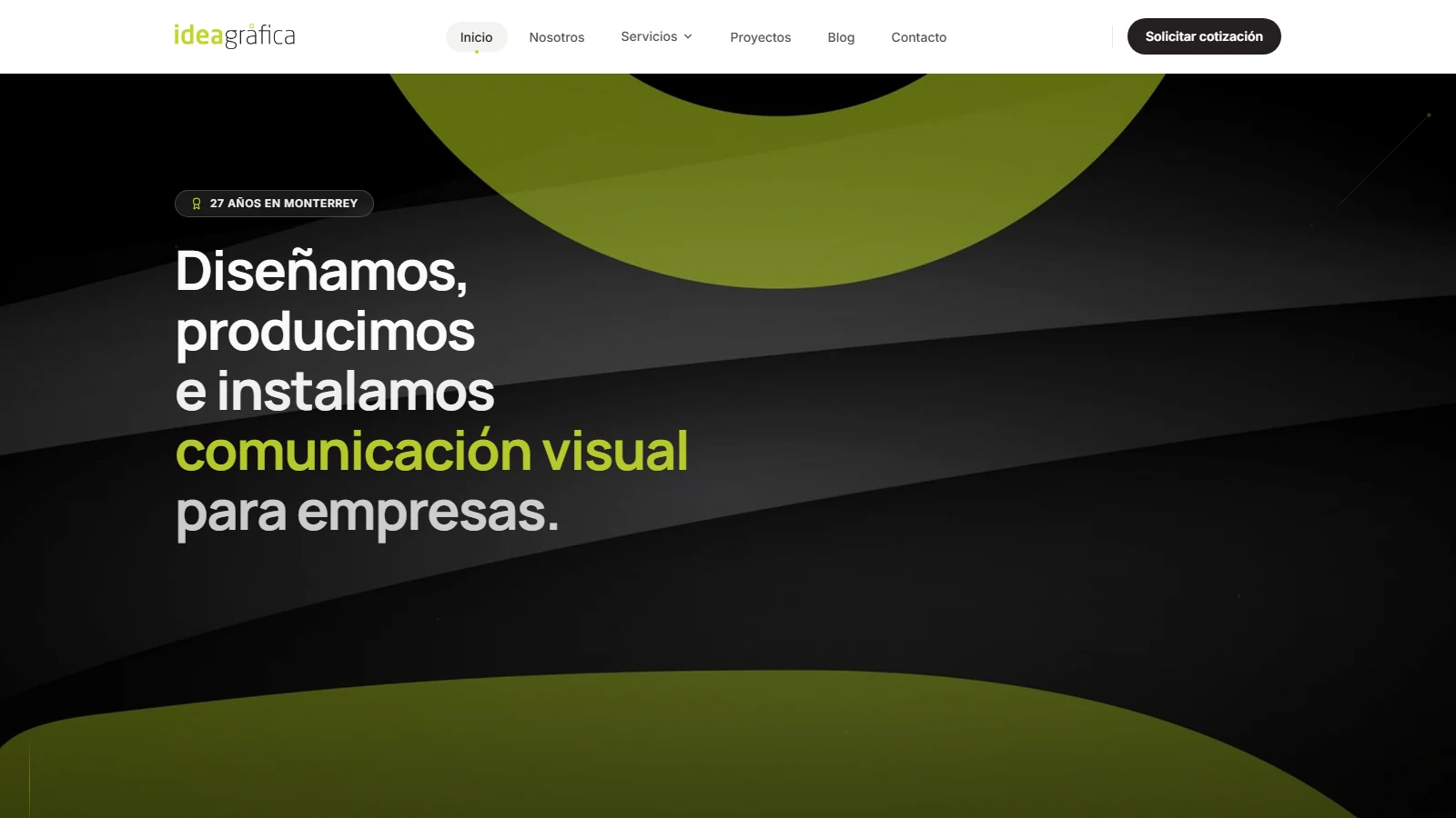 Página web de IdeaGráfica — vista desktop